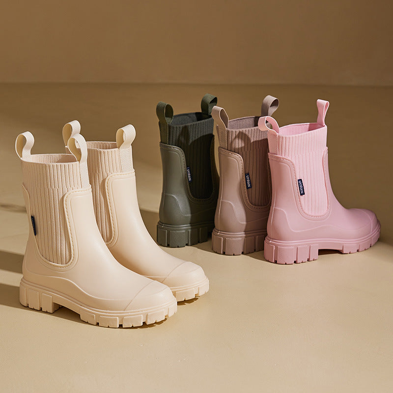 Damen Regenstiefel gefüttert wasserdicht mit Antirutschsohle – Nalena