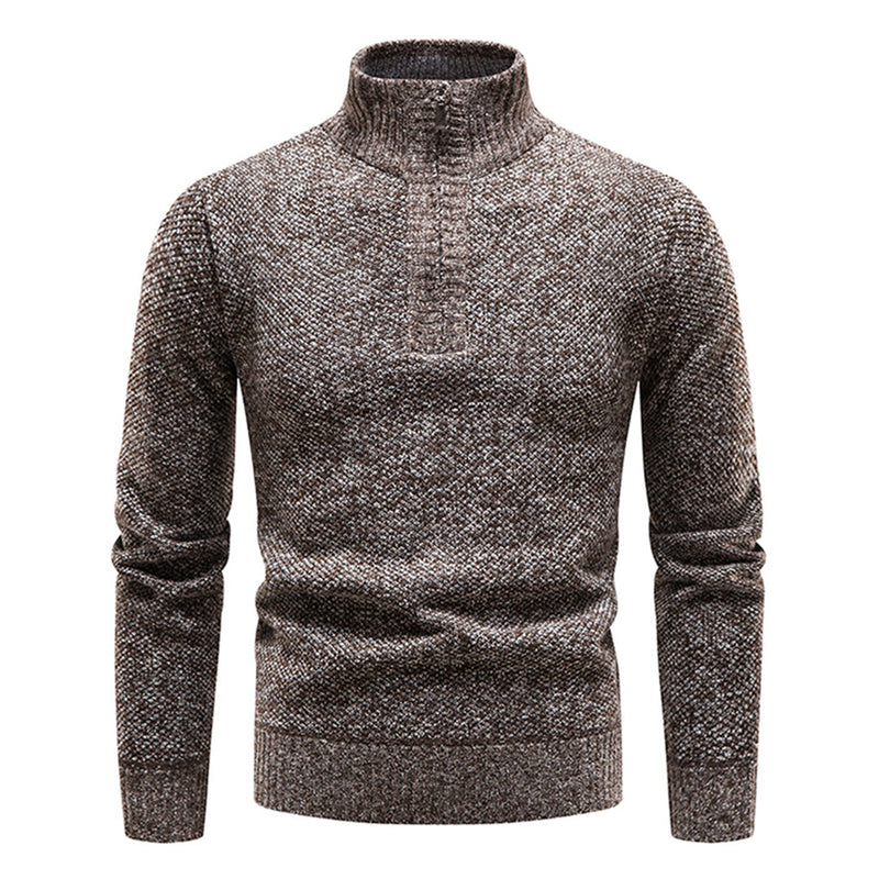 Knitted Sweater for Men with Half Zipper – Cedric