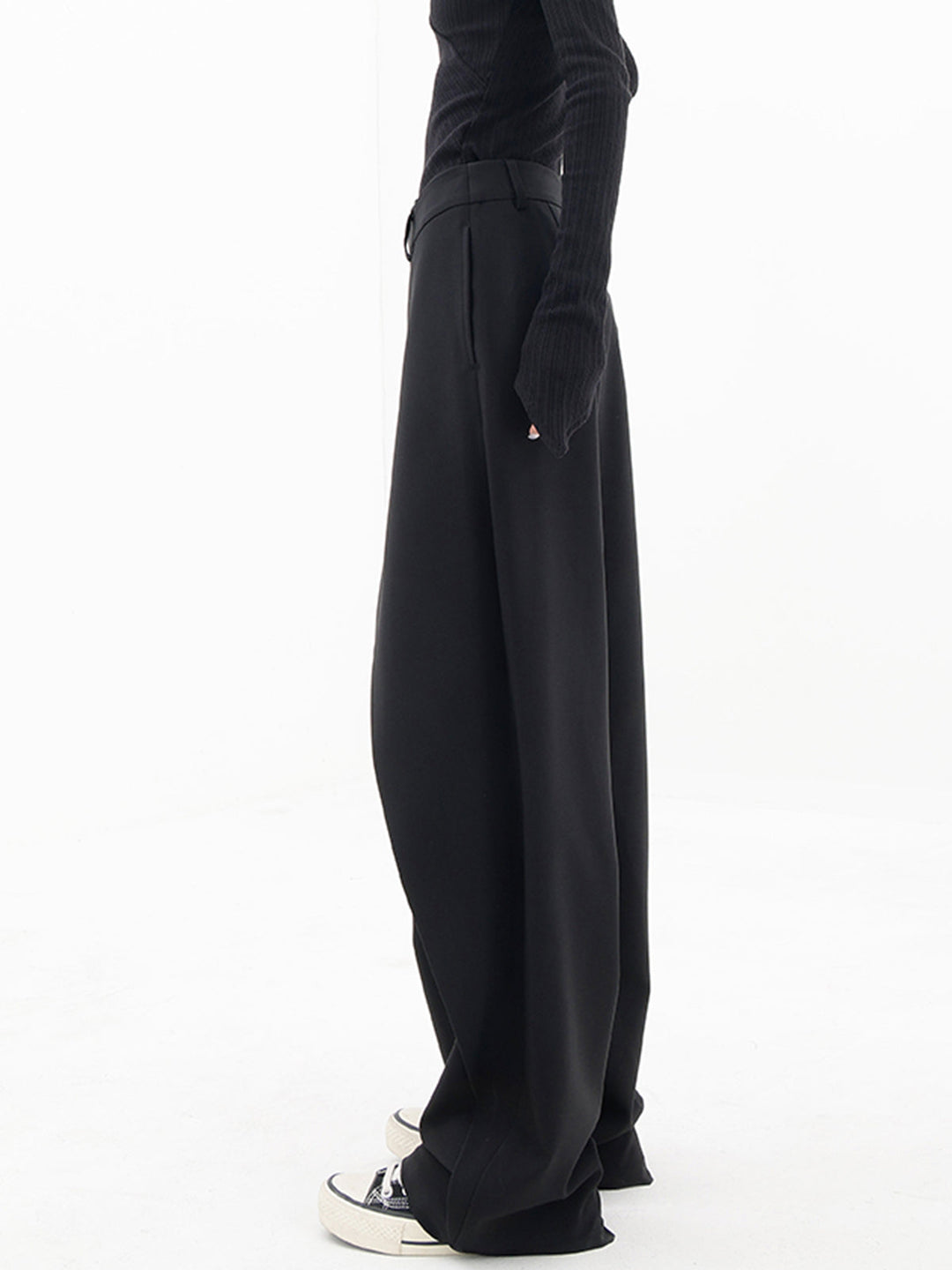Asymmetrical Wide Women's Pants with Double Knot – Noa