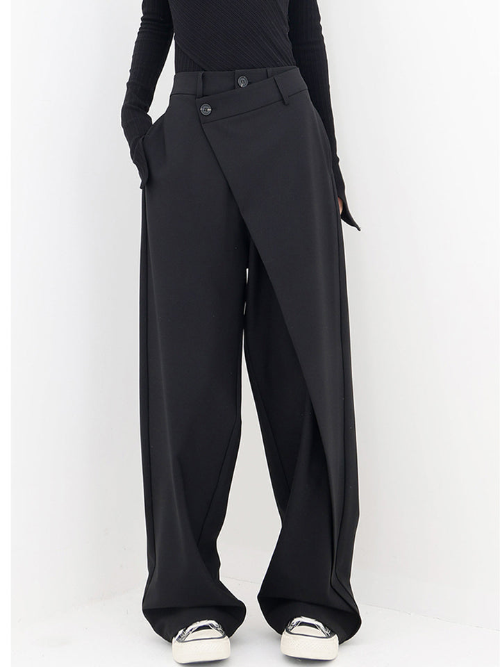 Asymmetrical Wide Women's Pants with Double Knot – Noa