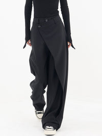 Asymmetrical Wide Women's Pants with Double Knot – Noa