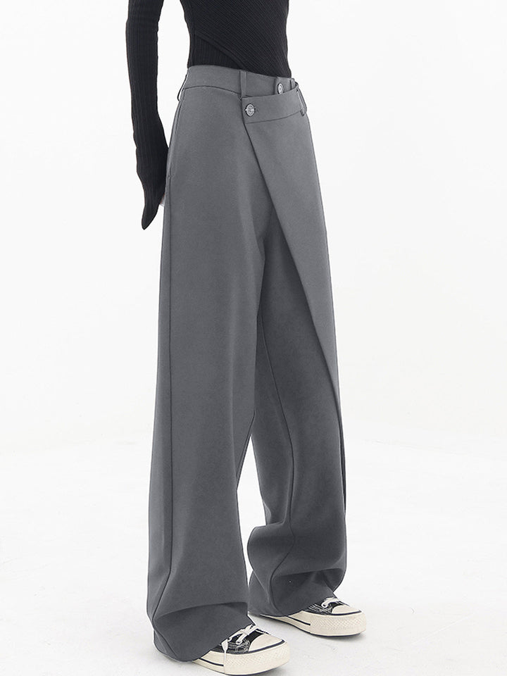 Asymmetrical Wide Women's Pants with Double Knot – Noa