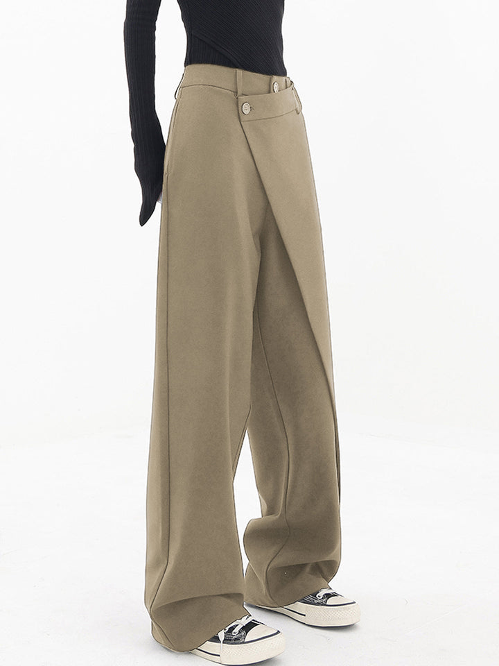 Asymmetrical Wide Women's Pants with Double Knot – Noa