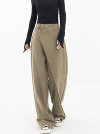 Asymmetrical Wide Women's Pants with Double Knot – Noa