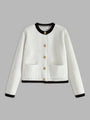 Damen-Cardigan mit Kontrastbesatz – Serena