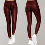 Damenhose rot, elegant, bequem, Skinny-Fit, hohe Taille, Freizeitmode, Baumwollmischung.
