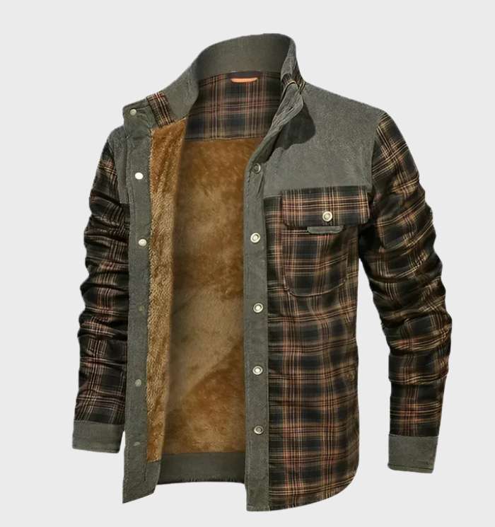 Gefütterte Herren-Flanelljacke mit Fleece – FlanelStil