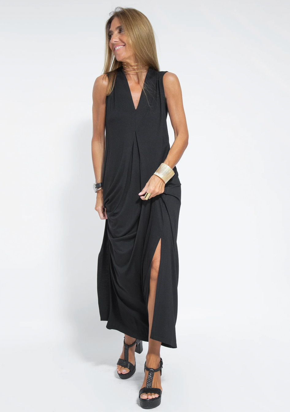 Zweiteiliges Schlankmachendes Kleid mit Weste – Loreen