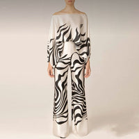 Two-piece satin set with pattern – Selena