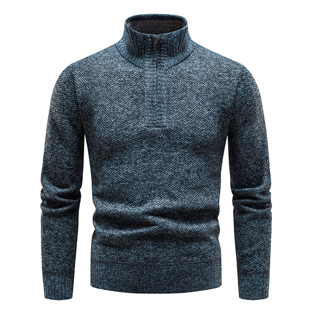 Knitted Sweater for Men with Half Zipper – Cedric