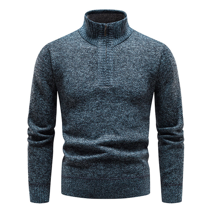 Knitted Sweater for Men with Half Zipper – Cedric