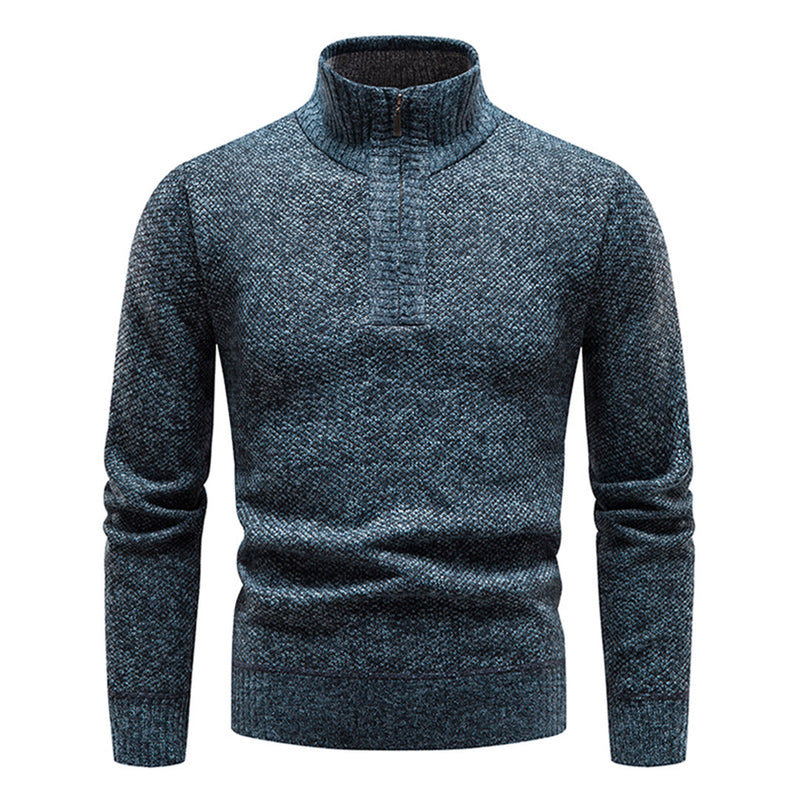 Knitted Sweater for Men with Half Zipper – Cedric