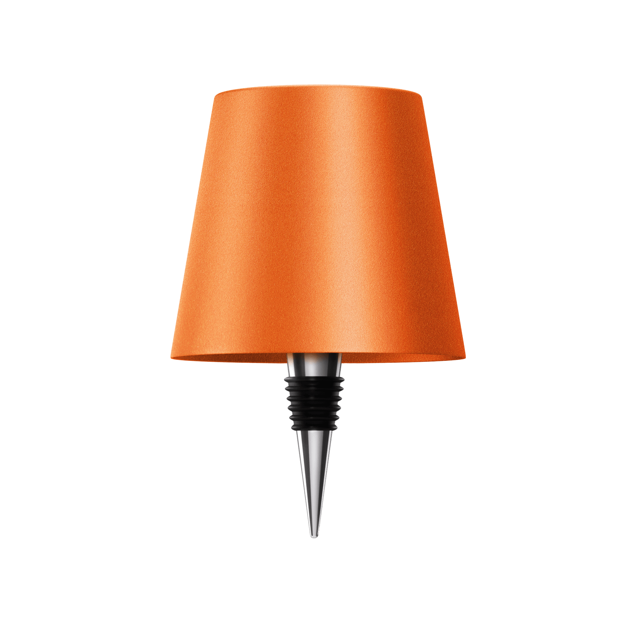 Orangefarbene Flaschenlampe, transparent, modern, für stilvolle Beleuchtung, Kunststoff.