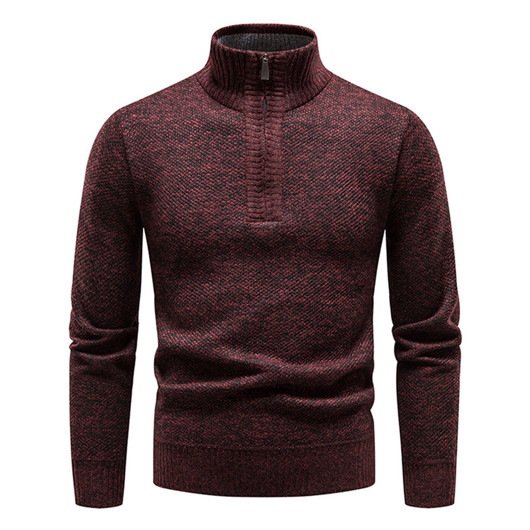 Knitted Sweater for Men with Half Zipper – Cedric