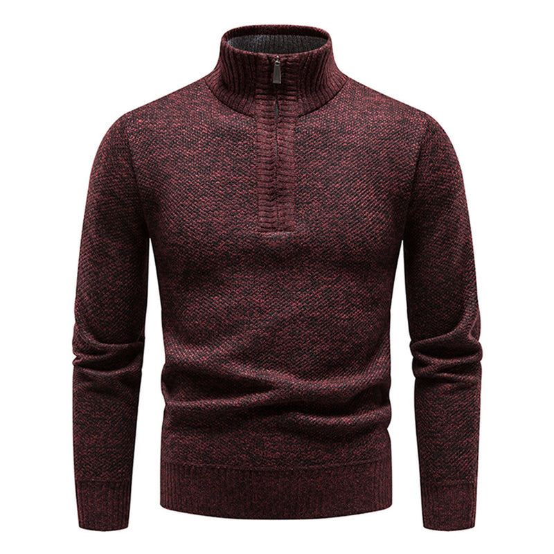 Knitted Sweater for Men with Half Zipper – Cedric