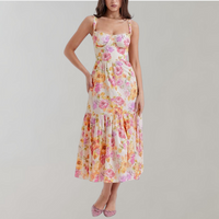 Floral Pattern Midi Party Dress – Mireille
