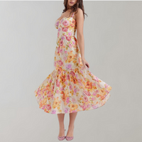 Floral Pattern Midi Party Dress – Mireille