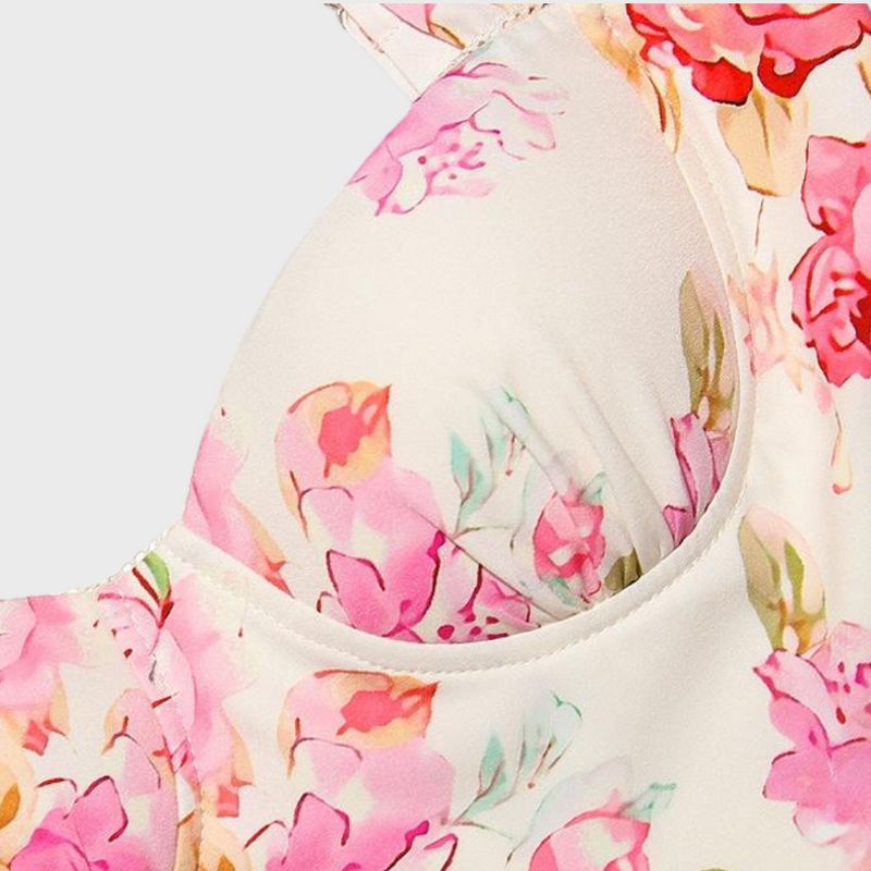 Floral Pattern Midi Party Dress – Mireille