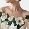 Blumenmuster Beige Damenbluse mit Lockere Passform – Elvira