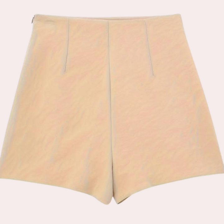 Asymmetrical Women's Shorts with Decorative Buttons – Nerina