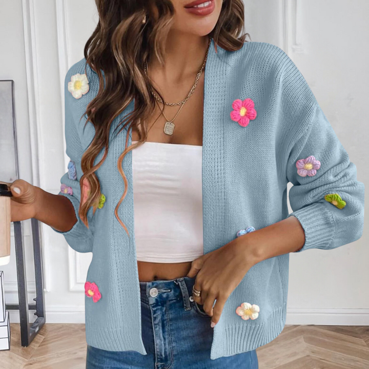 Cardigan for Women with 3D Flowers – Maribel