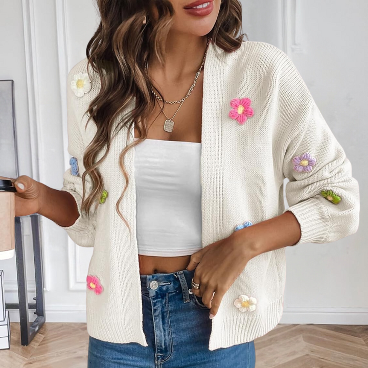 Cardigan for Women with 3D Flowers – Maribel