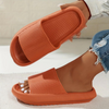 Orange Damen-Sandalen, rutschfest, bequem, Sommermode, Freizeit, Gummi, modern.