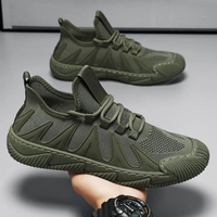 Grüne Herren-Sneaker, atmungsaktiv, rutschfest, sportlich, modisch, bequem, Freizeit-Schuhe.