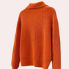 Orangefarbener Strickpullover, Rollkragen, Damenmode, Herbstkleidung, weiches Material