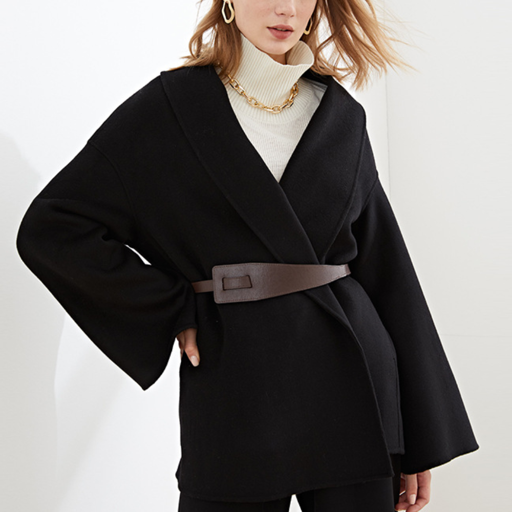 Wool coat with belt – Elvira
