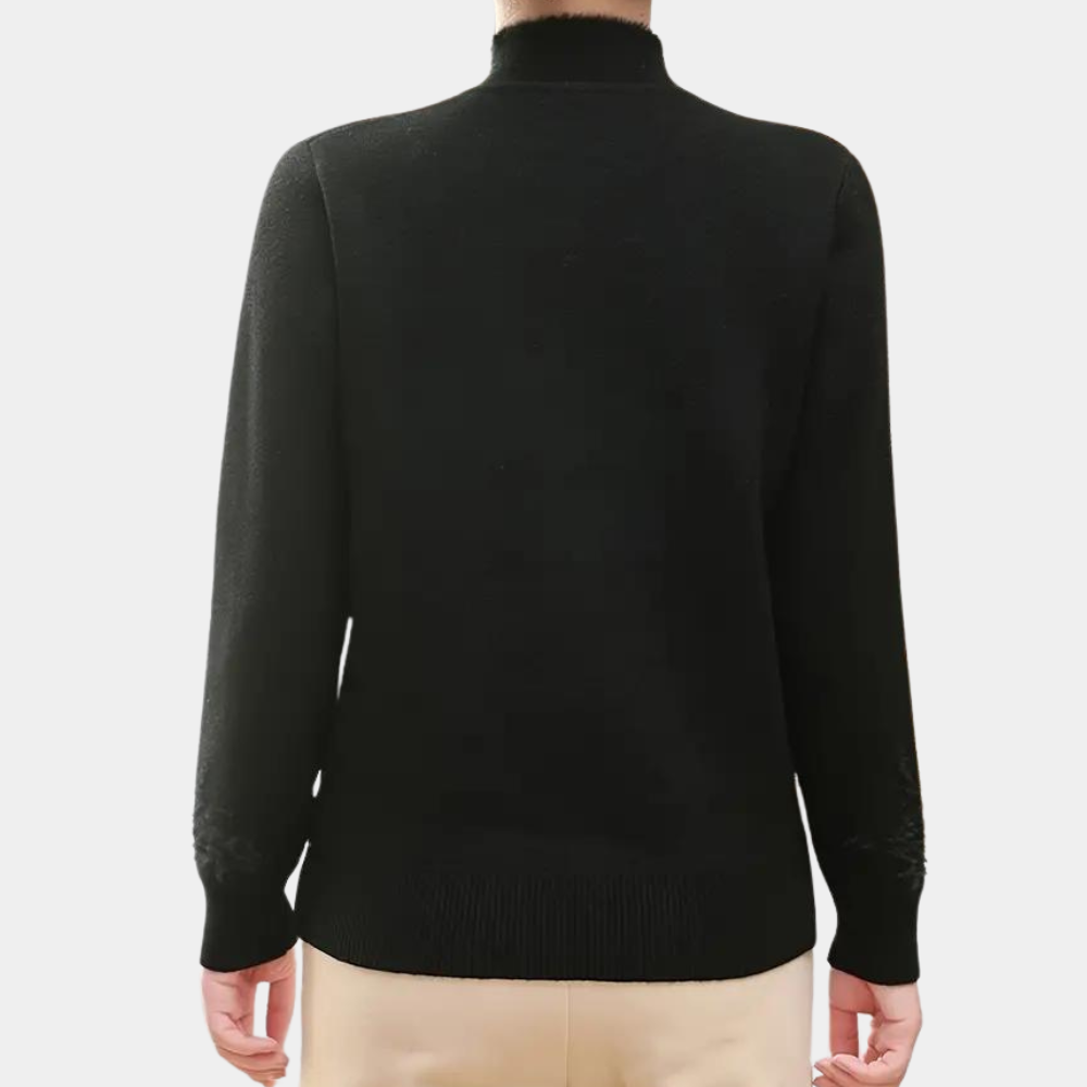 Cardigan for women with floral pattern and high collar – Alfhild