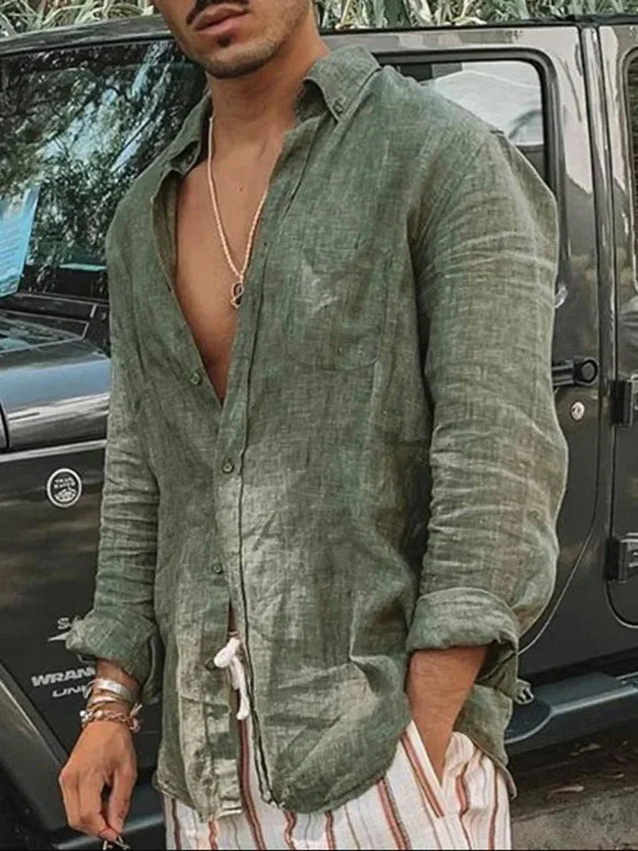 Leichtes Herren Sommerhemd aus Leinen-Baumwoll-Mix – Felix