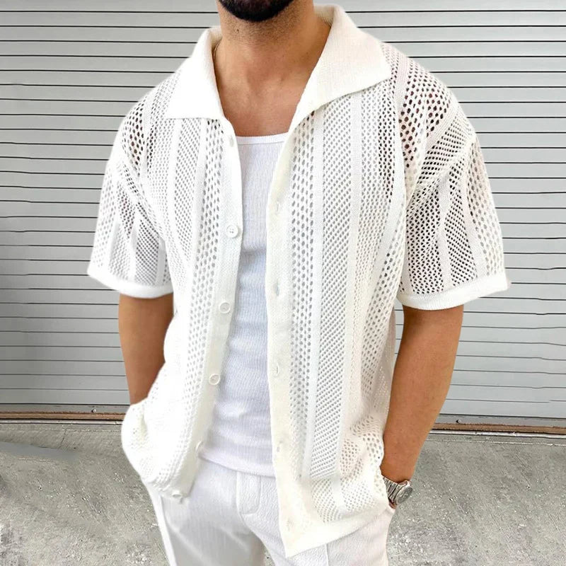 Strickshirt mit klassischem Kragen – Enzo
