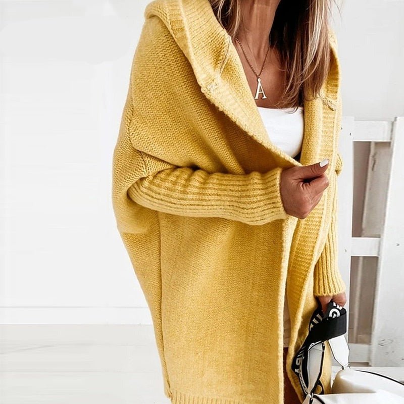 Herbstlicher Damen Kapuzen-Cardigan – Noelia