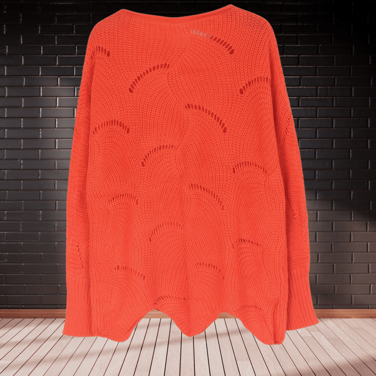 Damen Herbstpullover aus Rippenstoff mit asymmetrischem Saum – Annelie
