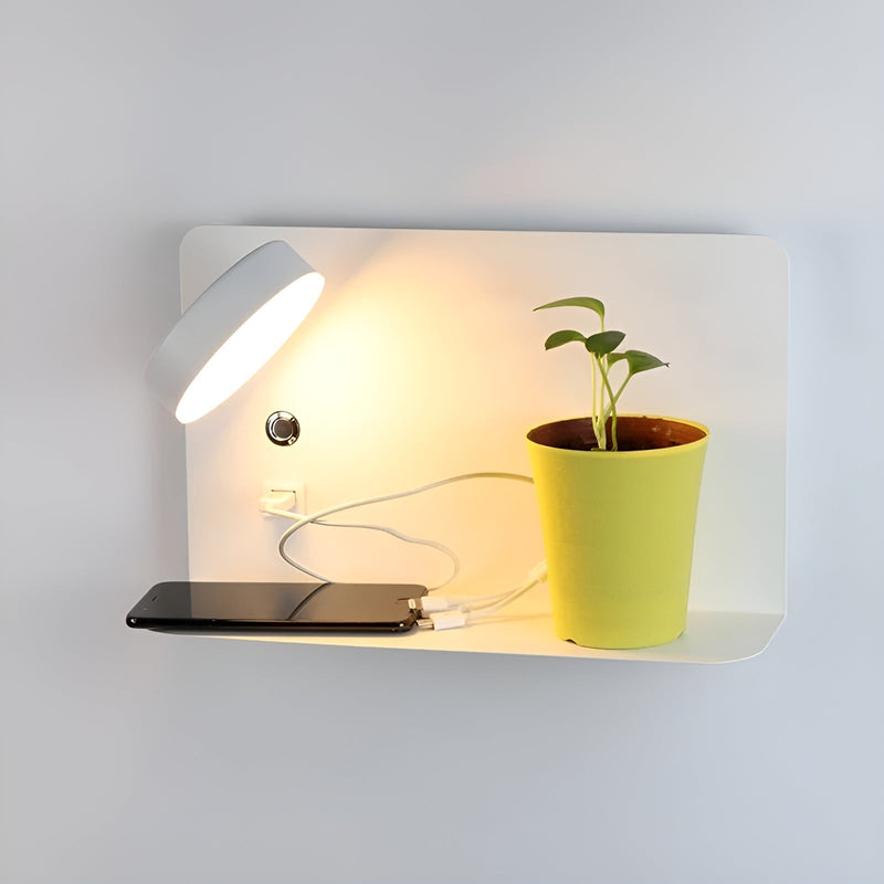 LED-Wandlampe mit USB-Ladegerät und Schalter - GlowPort