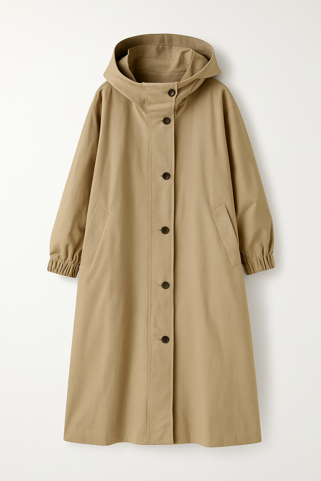Langer Damen Trenchcoat mit Kapuze – Ranya Herbstedition