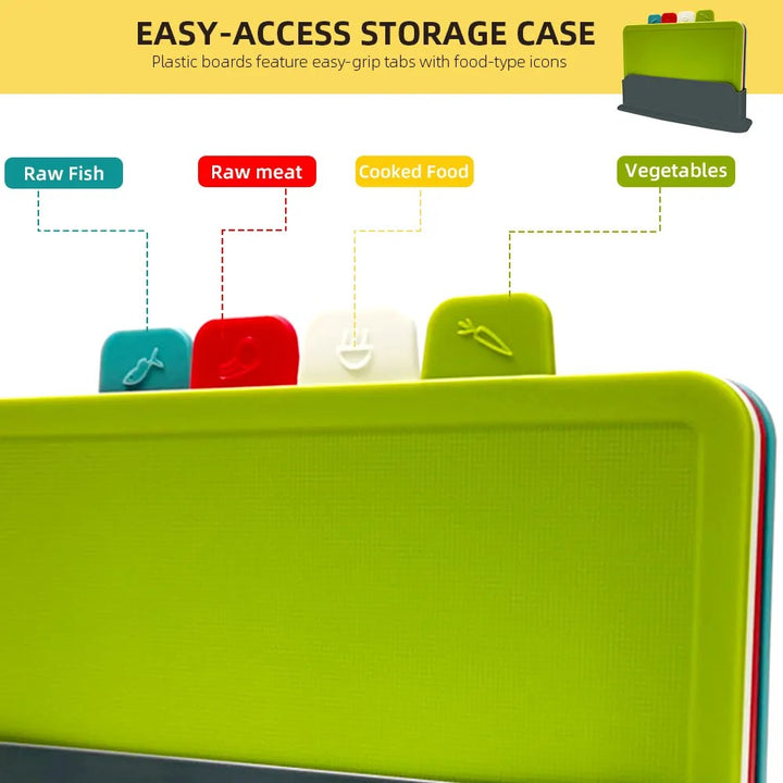 4-piece cutting board set with holder – PrepTidy