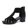 Modische Damen Keilsandalen mit Strass und Reißverschluss – Yara