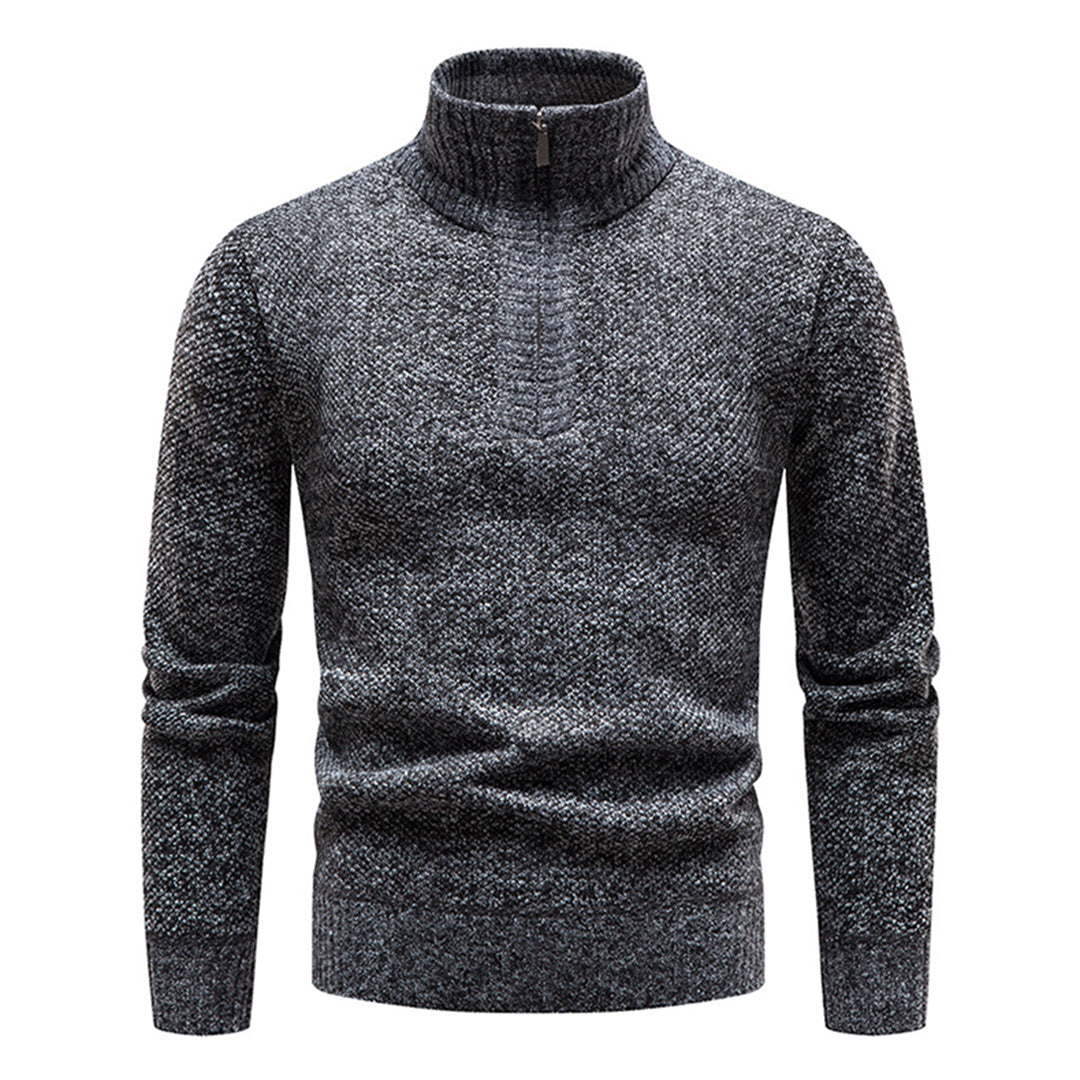 Knitted Sweater for Men with Half Zipper – Cedric