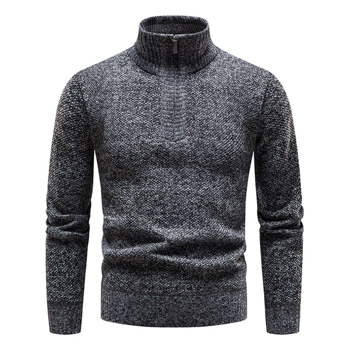 Knitted Sweater for Men with Half Zipper – Cedric