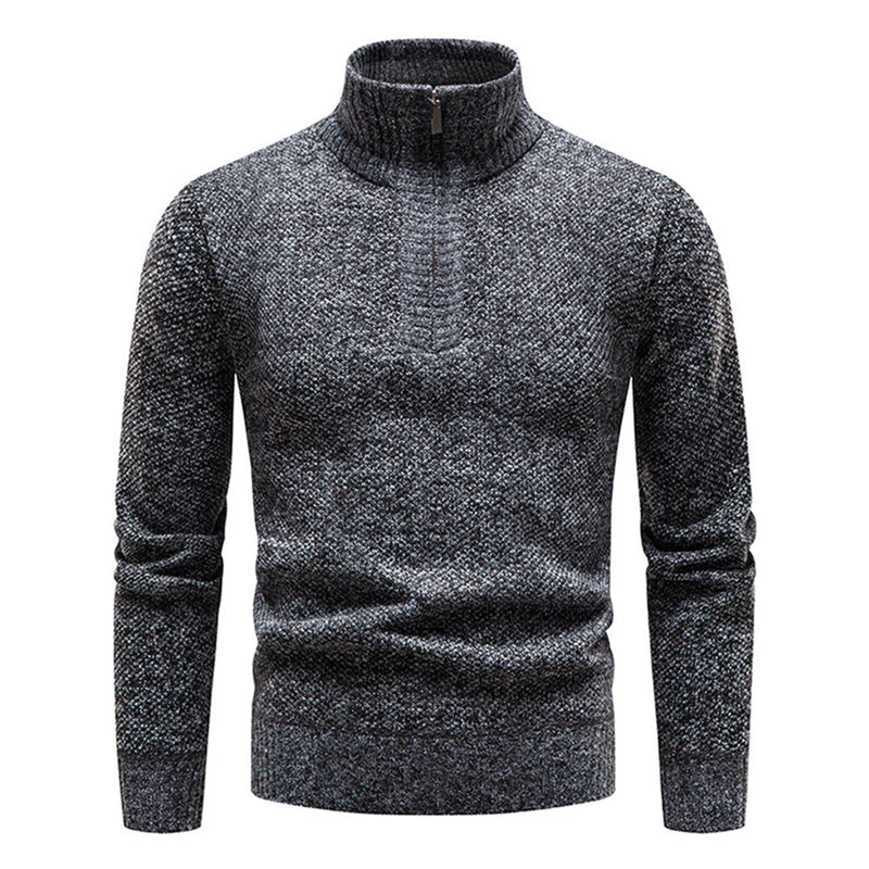 Knitted Sweater for Men with Half Zipper – Cedric