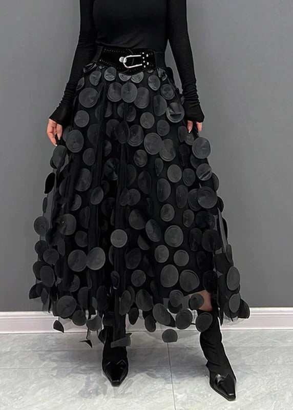 Rock mit Polka-Dots und Fließendem Schnitt – Fleur
