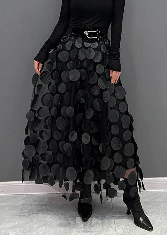Rock mit Polka-Dots und Fließendem Schnitt – Fleur