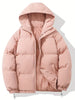 Warme Kapuzenjacke, klassisches Design, beige, gesteppt, Damenmode, Winterbekleidung.