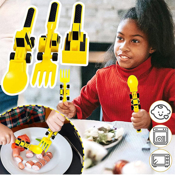 Bulldozer Kinderbesteck Set - ConstructoFork