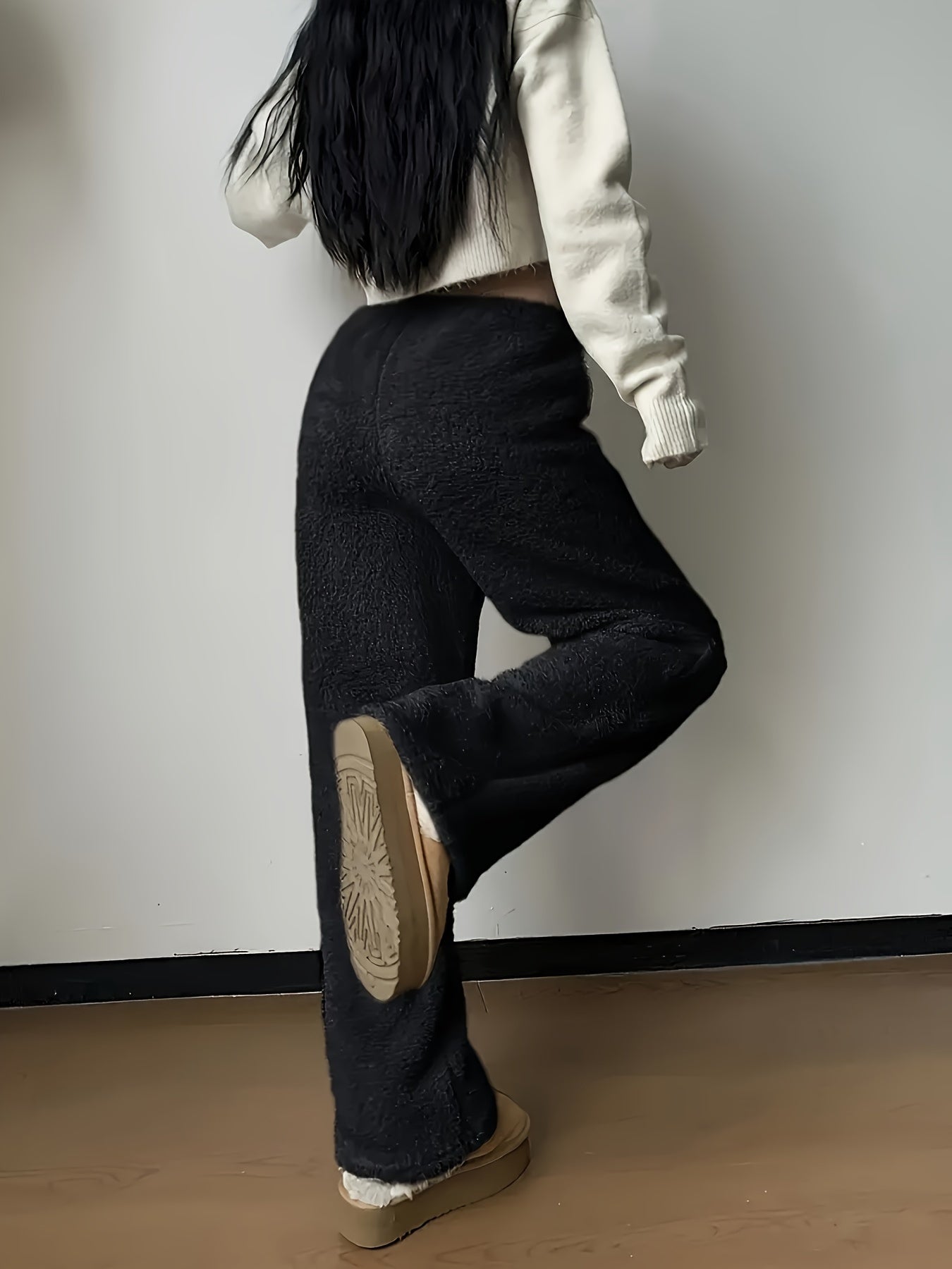 Weiche Teddy Sherpa Loungehose für Damen – Noémie