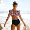 Bikini-Set mit Rüschentop und Hochbundhose – Zaya