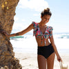Bikini-Set mit Rüschentop und Hochbundhose – Zaya