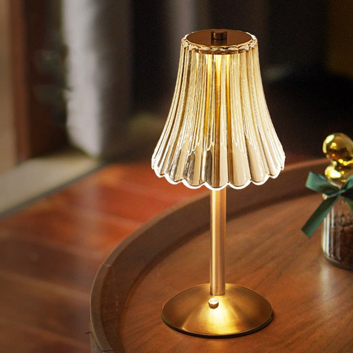 Goldene Kristall-Tischlampe - Aurora Luxe